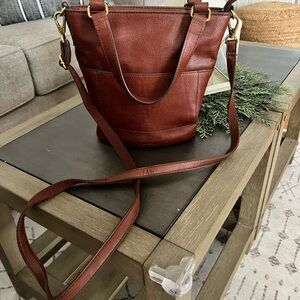 Fossil Brown Leather crossbody Bag